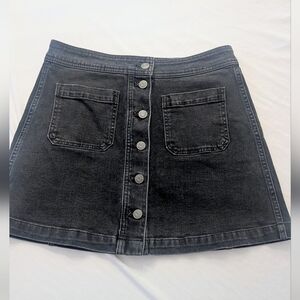 Madewell Black Denim A-Line Skirt